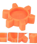 Flexible Rubber Jaw Coupling Insert Pad For CNC Machines, Shock Absorbing Center Cushion, Vibration Damping, orange rubber pad