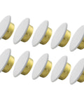 10 Pcs Universal Fire Sprinkler Concealment Cover Plates Thick Iron Decorative Pipe Caps in white and gold finish for easy ceiling installation