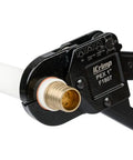 Angled Head PEX Crimp Tool For 1 Inch Copper Crimp Rings With Go No Go Gauge Compatible With ASTM F1807 PEX Plumbing Works With Copper Ring Crimps From Sioux Chief Watts Nibco And Other Brands