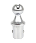 Heavy Duty Trailer Gooseneck Ball With Integrated Safety Chain Kit For Dodge Ram 2500 And 3500 Puck System Towing Setup close-up view of chrome ball and collar