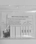 Package contents of Four Pack NC Wired Door Alarm Magnetic Contact Sensor with instructions and screws for easy install.