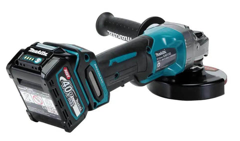 Cordless 40V Max Angle Grinder Powerhouse with dual batteries, fitted for precise metal and wood cutting tasks.