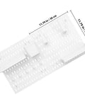Medium Size Nail Free Wall Pegboard Organizer With Heavy Duty Hooks And Solid Wood Panel, white, top view, 11.79 in x 30 cm.