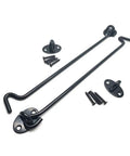 14 Inch Privacy Hook And Eye Barn Door Lock Set In Stainless Steel With Black Powder Coat Heavy Duty Latch components