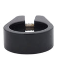 Lightweight Aluminum Bike Seat Post Clamp With Quick Release Ergonomic Black Anodized Collar, front view showing inner thread