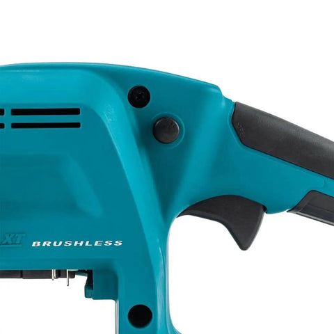 XCU11Z 18V LXT Brushless Cordless 14 Inch Chainsaw Tool Only rear handle close-up showing compact design
