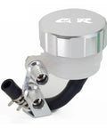 Motorcycle Brake Fluid Reservoir Cover For CBR900RR 929RR 954RR And CBR 900RR 929 954 RR Ride Ready Front Brake Fluid Tank Cap Plus Rear Brake Master Cylinder Oil Reservoir Cap Replacement Kit, silver metal cap with black hose
