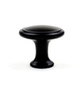 50 Pack Matte Black Round Cabinet Knobs With Edge Detail For Kitchen Cabinets And Drawers, solid zinc knob on white background