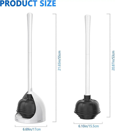 Beast Mode All Angle Heavy Duty Toilet Plunger With Holder Fits 3.5 To 6 Inch Drains Four Tier Rubber Suction Cup product size comparison