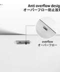 USZWBY Bathroom Vessel Sink Ceramic Washbasin Semi Recessed Bathroom Sink showing anti-overflow design detail and chrome finish.