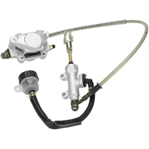 Rear Foot Disc Hydraulic Brake Master Cylinder Caliper Assembly Fits 150cc 200cc 250cc Go Karts ATVs Quad Bikes Dune Buggy