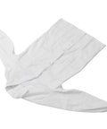 Long Sleeve Lab Coat For Doctors, Nurses And Students, White Polyester Cotton Workwear with Elastic Cuffed Sleeves, laid flat