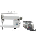Side view of 6500RPM industrial sewing machine with 550W pure copper motor, foot pedal included, for leather upholstery work