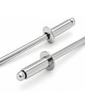 Straight Up Heavy Duty 304 Stainless Steel Blind Rivets 100 Pack 3 16 Inch Diameter X 3 8 Inch Grip showing closed-end design.