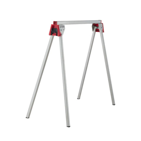 Heavy Duty Metal Sawhorse With Folding Legs, 1,000 Lb Per Pair Load Capacity, Anti Slip Rubber Pads, Quick Setup For Cutting.