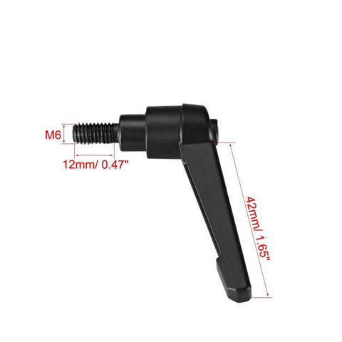 Heavy Duty Quick Release Toggle Knob Featuring A Smooth Push Button Lock And Rock Solid M6 Threaded Stud For Workshop Clamping Projects And Tool Grabbers Matte Black, side view.