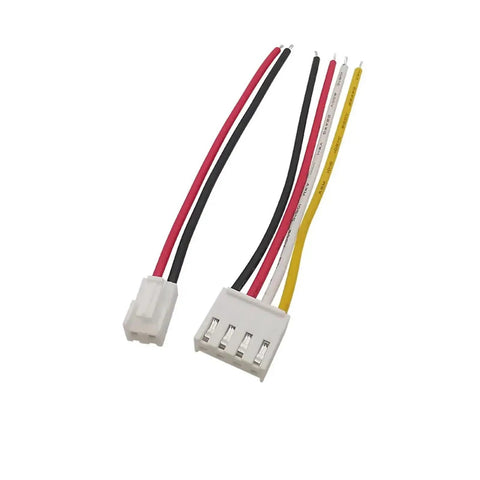 Hella Solid VH 3.96mm Pitch Single Ended Female Plug Wire Cable Connector with 4 colored wires and metal contacts.