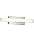 LED Linear Bathroom Vanity Light In Brushed Nickel Finish, Slim Modern Bath Bar For Mirror Mount, shown in side view