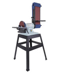 Heavy Duty Belt And Disc Bench Finishing Machine Features Capacitor Motor And Robust Build on a sturdy stand, designed for sanding and polishing.
