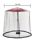 6Ft To 11Ft Patio Umbrella Mosquito Netting With Zipper Door Polyester Mesh Windproof And Portable installed on umbrella