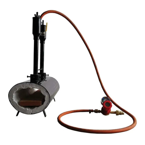 Beefy Double Burner Propane Blacksmith Forge With Oval Steel Body, SS 304 Nozzles, Ceramic Fiber Insulation Up To 2600F
