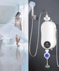 Instant Hot Water Heater For Shower And Faucet Tankless On Demand Hot Water With Rapid Heating And Smart Temperature Control in bathroom