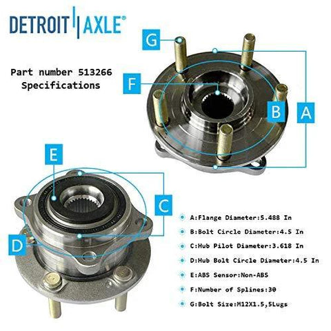 Front Or Rear AWD Wheel Bearing Hub Replacement Direct Fit For Hyundai Santa Fe 2007 To 2020 Santa Fe Sport 2013 To 2018 Veracruz 2007 To 2012 Sorento 2011 To 2015 Rondo 2014 To 2017 with dimensions and specifications displayed.