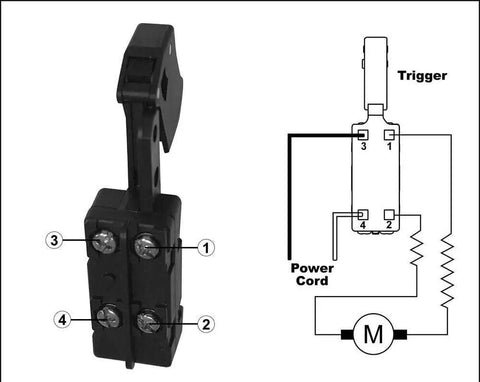 Top Tier Replacement Trigger Switch For Skil Bosch And Superior Electric Jigsaw Saw Sw77 2610321608 wiring diagram with labels.