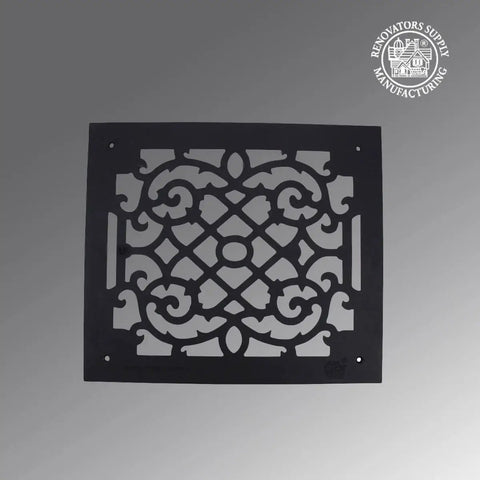 Victorian Style Ornate Air Grille For 12 By 14 Opening Heavy Duty Cast Aluminum Walkable Floor And Wall Vent Cover, black design
