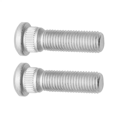 Chrome Lug Nut And Stud Set M12 X 1.5 For Car Wheels showing two steel wheel studs detail