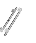 Heavy Duty Underdesk Keyboard Slide Rail Featuring Adjustable Computer Tray With Cold Rolled Steel Side Mount For Friction Free Pull Out and No Sweat Desk Setup Refresh In Sleek Silver - silver slide rail side view.
