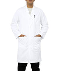 Ultra Comfortable Unisex White Lab Coat For Men And Women 40 Inch Premium Poly Cotton Blend Spacious Pockets Durable And Easy Care