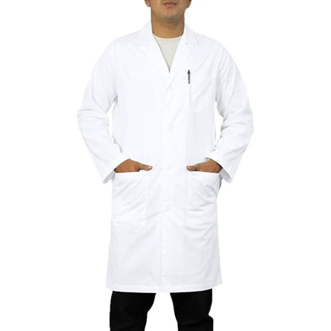 Ultra Comfortable Unisex White Lab Coat For Men And Women 40 Inch Premium Poly Cotton Blend Spacious Pockets Durable And Easy Care