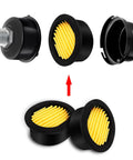 4 Pack Air Compressor Intake Filter Elements For Generators And Blowers, Heavy Duty Paper Filters, black housing, yellow pleats