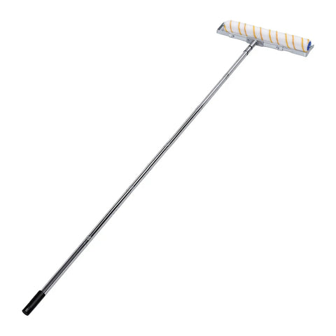 Heavy Duty 18 Inch Paint Roller Kit With Rust Proof Stainless Steel Extension Pole and Adjustable Frame for high ceilings.