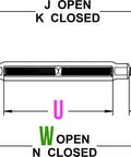 Heavy Duty Galvanized Jaw And Eye Turnbuckle For Locking Down Rigging Hardware dimensions diagram with labels.