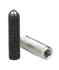 304 Stainless Steel Spring Ball Plunger Set Screw Hex Socket Grub Point Fastener Bolt M3 To M24 Range, showing black and silver screw designs.