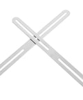Stainless Steel Corner Brackets Adjustable 2 Pack with Slideable Holes, Heavy Duty Thickened Flat Mending Plates Crossed View