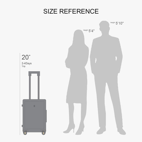 LEVEL8 hard-shell carry-on luggage, black 20-inch with wheels and TSA lock