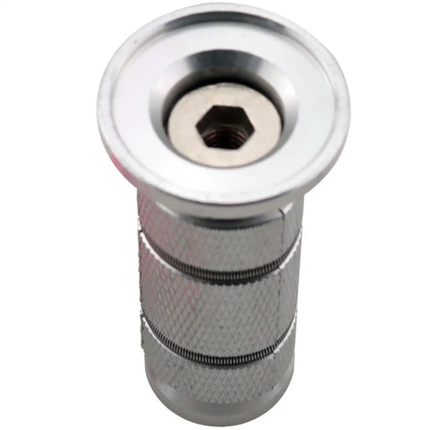 Premium Mountain And Road Bike Threadless Stem Extender With Fork Screws And Red Bowl Cover aluminum alloy clamp detail