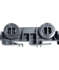 Premium Smooth Ride Dishwasher Rack Carrier And Roller Replacement Kit For Lower Basket, gray nylon carrier with wheels.