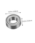 Top Mounted Ball Bearing Router Bit Guide Kit For Woodworking Mills Includes Screws And Wrench With Three Sixteenth Inch Inner Diameter And Three Eighth Inch Outer Diameter Bearings Replacement Accessory For Router Bits displayed with dimensions