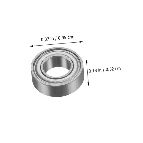 Top Mounted Ball Bearing Router Bit Guide Kit For Woodworking Mills Includes Screws And Wrench With Three Sixteenth Inch Inner Diameter And Three Eighth Inch Outer Diameter Bearings Replacement Accessory For Router Bits displayed with dimensions
