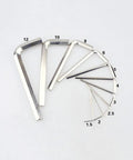 Super Cool 10 Pack L Shape Hex Wrench Set With Steel Hexagon Keys In Sizes Ranging From 1.5mm Up To 6mm For Quick Home Repair And Furniture Assembly Jobs Where Portability Is King. L-shaped steel hex keys, 1.5mm to 12mm, arranged on white background.