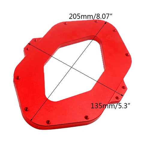 Hassle Free Router Table Round Corner Template And Fillet Gauge Jig For Smooth Woodworking Edges Heavy Duty Aluminum Construction with dimensions 205mm and 135mm.