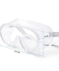 Protective Safety Goggles With 360 Degree Seal And Anti Fog Lens, clear polycarbonate frame with adjustable headband, 15.4 cm size