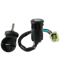 Heavy Duty Ignition Switch Lock Kit With Keys For KXR 250 Maxxer Euro 2 ATVs Aluminum Build, black wired connector