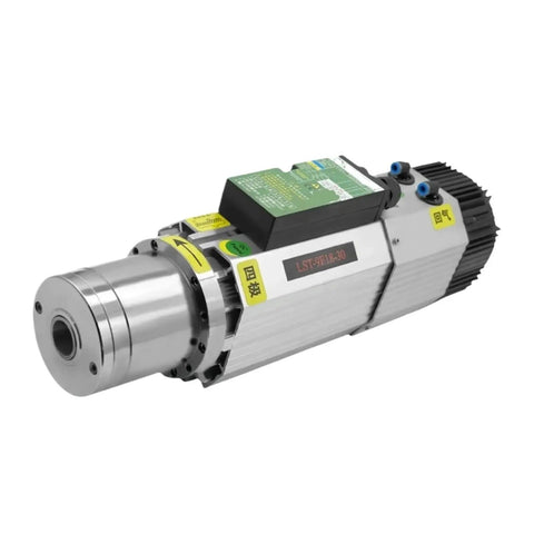 9KW Cnc Air Cooled Spindle Motor Featuring Atc Automatic Tool Changer Iso30 Bt30 Adapter with a steel casing and rotary end for milling