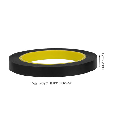 One Roll Blackout Tape For Windows That Blocks LED Light And Dims Screens With Heavy Duty Adhesive Window Covering, dimensions displayed