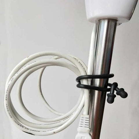 Six Pack 12 Inch Silicone Cable Ties With Steel Core securing cables to a metal pole